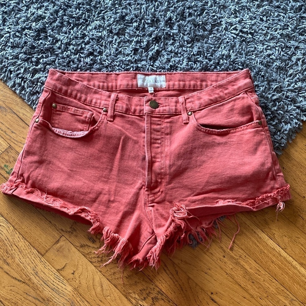THE GREAT. "The Cut Off Short" In Coral Color Size 29